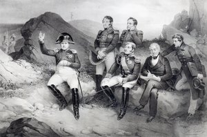 Kejser Napoleon I (1769-1821) dikterer sine erindringer til Emmanuel Las Cases (1766-1842) på St. Helena, 1860