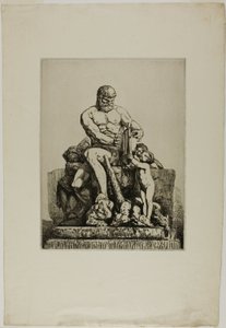 Hercules, plade en fra Twelve Etchings af Chifflart af Nicolas François Chifflart