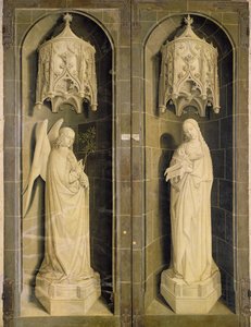 Bebudelsen, ydre panel fra Triptykonen om Moses og den brændende busk, ca. 1476