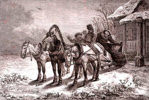 Rusland. Relæstation i 1865. Posthus.1865 (Gravering) af Nicolas Gregorovitch Svertschkoff