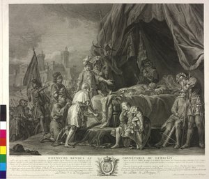 Bertrand Duguesclins døde krop (radering)