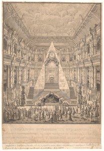 Christiansborg slotskapel med Frederik V.s katafalk af Nicolas Henri Jardin