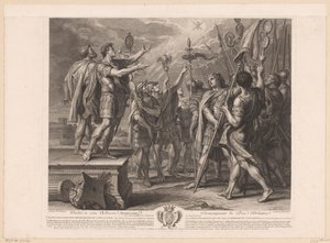Korsets tegn viser sig i himlen for kejser Konstantin Crux Constantino imperatori in coelo visa / La croix apparoit dans le ciel a l