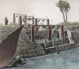 Collecting Water from the Nile, plade 6 fra bind II Arts and Trades af 