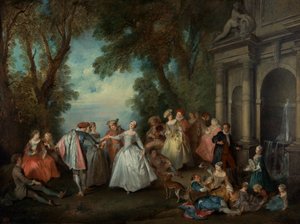 Dans foran en fontæne, ca. 1724 (olie på lærred)