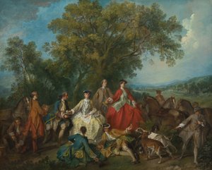 Picnic efter jagten af Nicolas Lancret