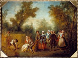 Sommer Country festscene ved høsttid. Maleri af Nicolas Lancret (1690-1743) 1700-tallet søn. 0,69x0,89 m af Nicolas Lancret