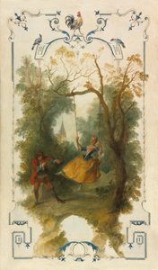 Gyngen, ca. 1723-27 (olie på lærred) af Nicolas Lancret