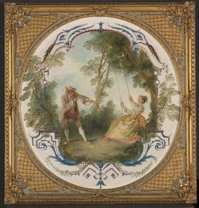 Gyngen, ca. 1724 (olie på lærred) af Nicolas Lancret