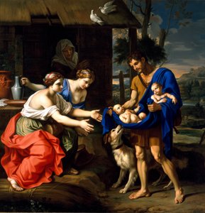 Hyrden Faustulus bringer Romulus og Remus til sin hustru