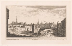 Gezicht op de Pont Neuf Udsigt over Pont Neuf og Isle du Palais (...) (titel på objekt) af Nicolas Perelle