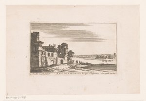 Landskab med bygninger ved floden Flodlandskaber med bygninger (serietitel) af Nicolas Perelle