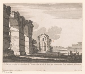 Landskab med ruiner og kohyrder Vestige des Arcades ou Aqueducs de Friscati (...) (titel på objekt)