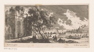 Ruin på kaj ved havet af Nicolas Perelle