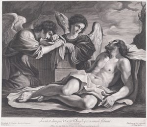 Engle sørger over den døde Kristus, ca. 1690-1720., ca. 1690-1720. af Nicolas Pitau