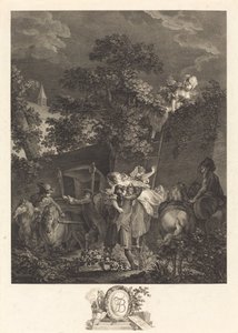 Den natlige bortførelse af Nicolas Ponce after Pierre Antoine Baudouin