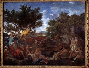 Apollo forelsket i Daphne. Maleri af Nicolas Poussin af Nicolas Poussin