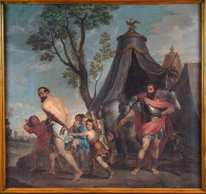 Camillus og skolemesteren i Falerii af Nicolas Poussin