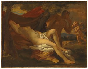 Jupiter og Antiope af Nicolas Poussin