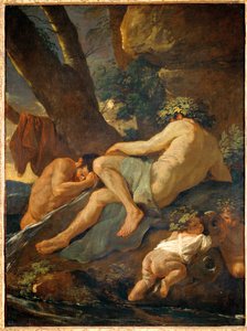 Midas bader i floden Pactolos af Nicolas Poussin