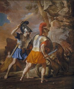 The Companions of Rinaldo, ca. 1633 (olie på lærred) af Nicolas Poussin