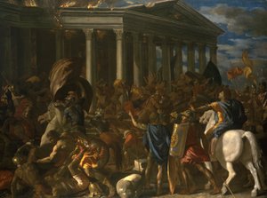 Ødelæggelse og sæk af templet i Jerusalem af Nicolas Poussin