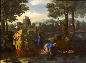 Udlægningen af Moses, 1654 af Nicolas Poussin