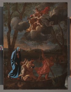 Den hellige families tilbagevenden til Nazareth, ca. 1627 (olie på lærred) af Nicolas Poussin