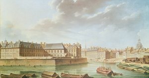 Ile Saint-Louis og Hotel de Bretonvilliers i 1757 af Nicolas Raguenet