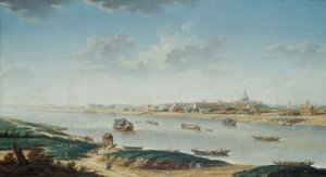 Salpêtrière set fra la Rapee, ca. 1752 (olie på lærred) af Nicolas Raguenet
