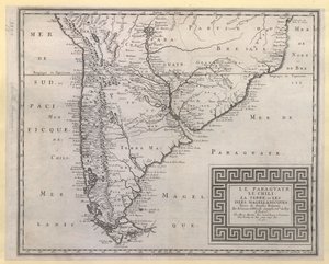 PARAGUAYR. CHILE. LA TERRE, et LES ISLES MAGELLANICQUES. Taget fra forskellige relationer / Af N. SANSON d