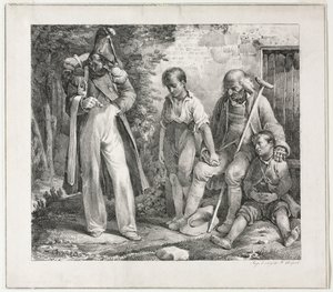 Beder om almisse, 1819. af Nicolas Toussaint Charlet