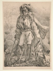 Fransk Cuirassier, der bærer et flag af Nicolas Toussaint Charlet