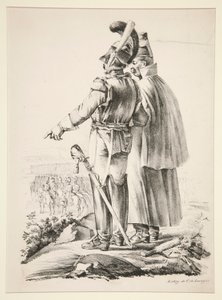To Cuirassiers til fods af Nicolas Toussaint Charlet