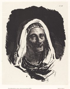 Hoved af en gammel kvinde af Nicolas Toussaint Charlet