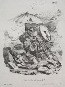 Litografiske skitser: Det er verdens ende! frontispice, 1824. af Nicolas Toussaint Charlet