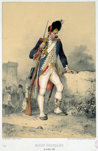 Medlem af den franske garde (14. juli 1789). Gravering af Nicolas Toussaint Charlet (1792-1845) af Nicolas Toussaint Charlet