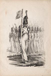 Militære kostumer: Carabiners Sargent, General Guide, 1817-1818. af Nicolas Toussaint Charlet