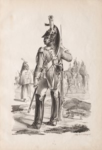 Militære kostumer: Grenadier af den kongelige garde, 1814-18. af Nicolas Toussaint Charlet