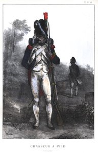 Napoleonskrigene, den franske hær, Foot Chasseur fra den kejserlige garde i fuld udrustning, 1845