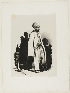 Standing Turk, tallerken elleve fra Ink Sketches af Charlet af Nicolas Toussaint Charlet