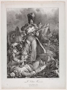 Den franske soldat (den franske soldat) af Nicolas Toussaint Charlet