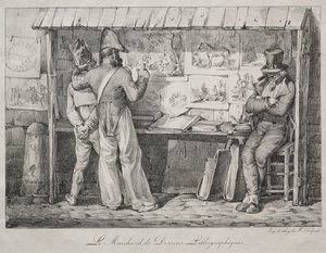 Litografihandleren af Nicolas Toussaint Charlet