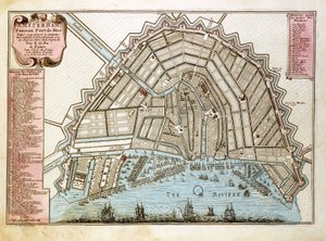 Kort over Amsterdam. Atlas af Nicolas de Fer (1646-1720), Paris 1700.