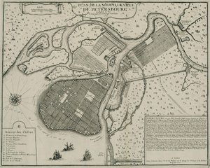 Kort over Petersborg, 1717