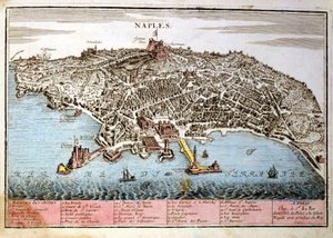Kort over byen Napoli. Kort over Le Fer