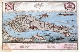 Kort over byen Venedig. Kort over Le Fer