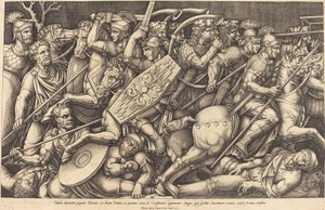 Romerske soldater, der bekæmper dacierne af Nicolaus Beatrizet