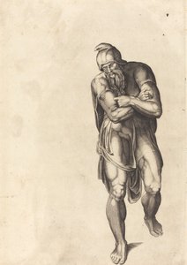 Stridende mand af Nicolaus Beatrizet after Michelangelo