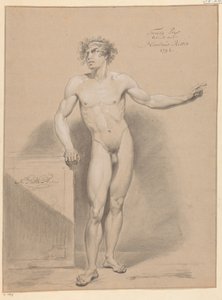 Stående nøgen mand, set forfra (2. præmie 1796) af Nicolaus Ritter jr.